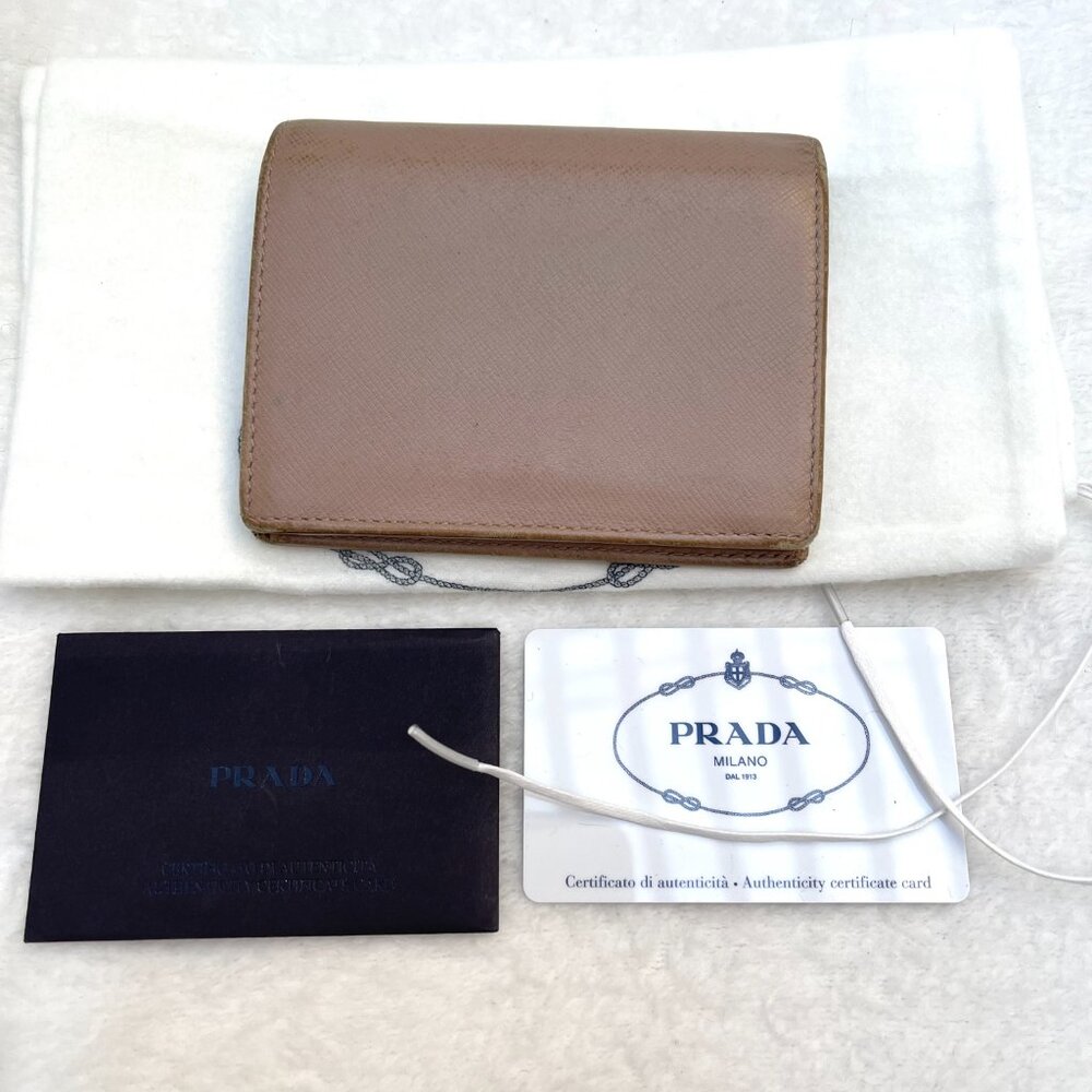 Prada Saffiano Leather Trifold Compact Wallet 1MV204 - Picture 3 of 10